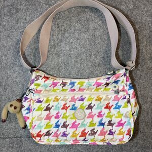 Kipling Sarajane Cross Body Bag with Charm Colorful Print
